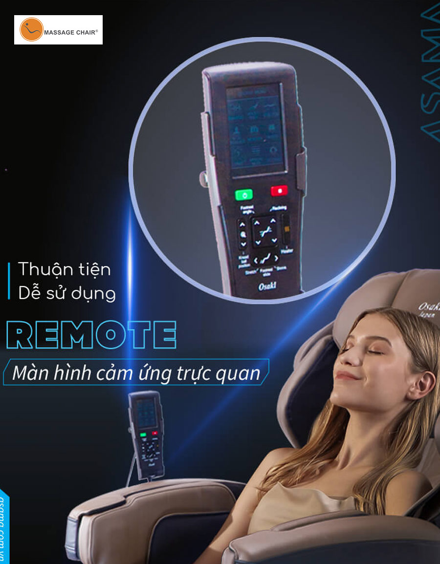 Ghế massage Asama Osaki Premium 4S được trang bị bộ điều khiển màn hình cảm ứng