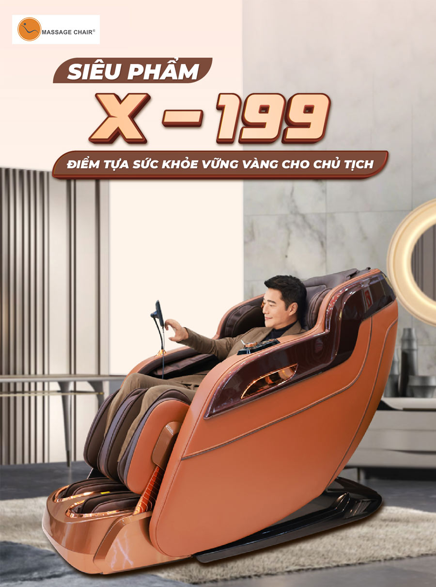 Ghế massage toàn thân X199 - Thiết kế phong cách tân cổ điển 