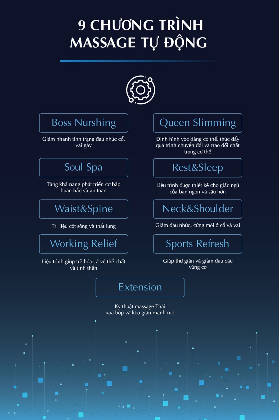 9 chương trình massage tự động