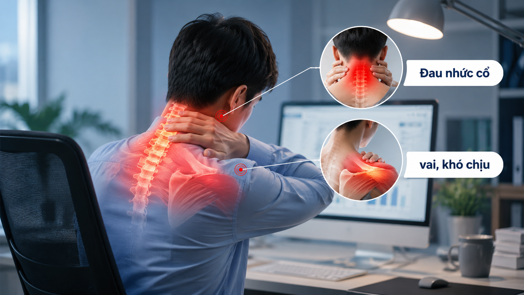 Hội chứng đau mỏi cổ vai gáy của dân văn phòng