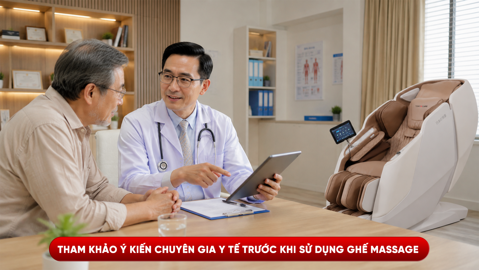 Tham khảo ý kiến từ bác sĩ trước khi ngồi ghế massage