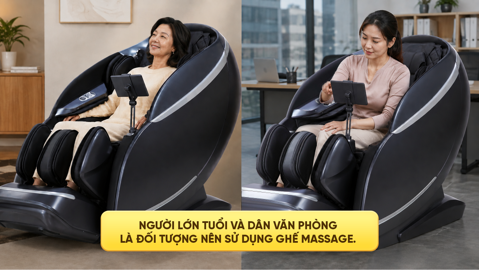 Người lớn tuổi và dân văn phòng nên sử dụng ghế massage