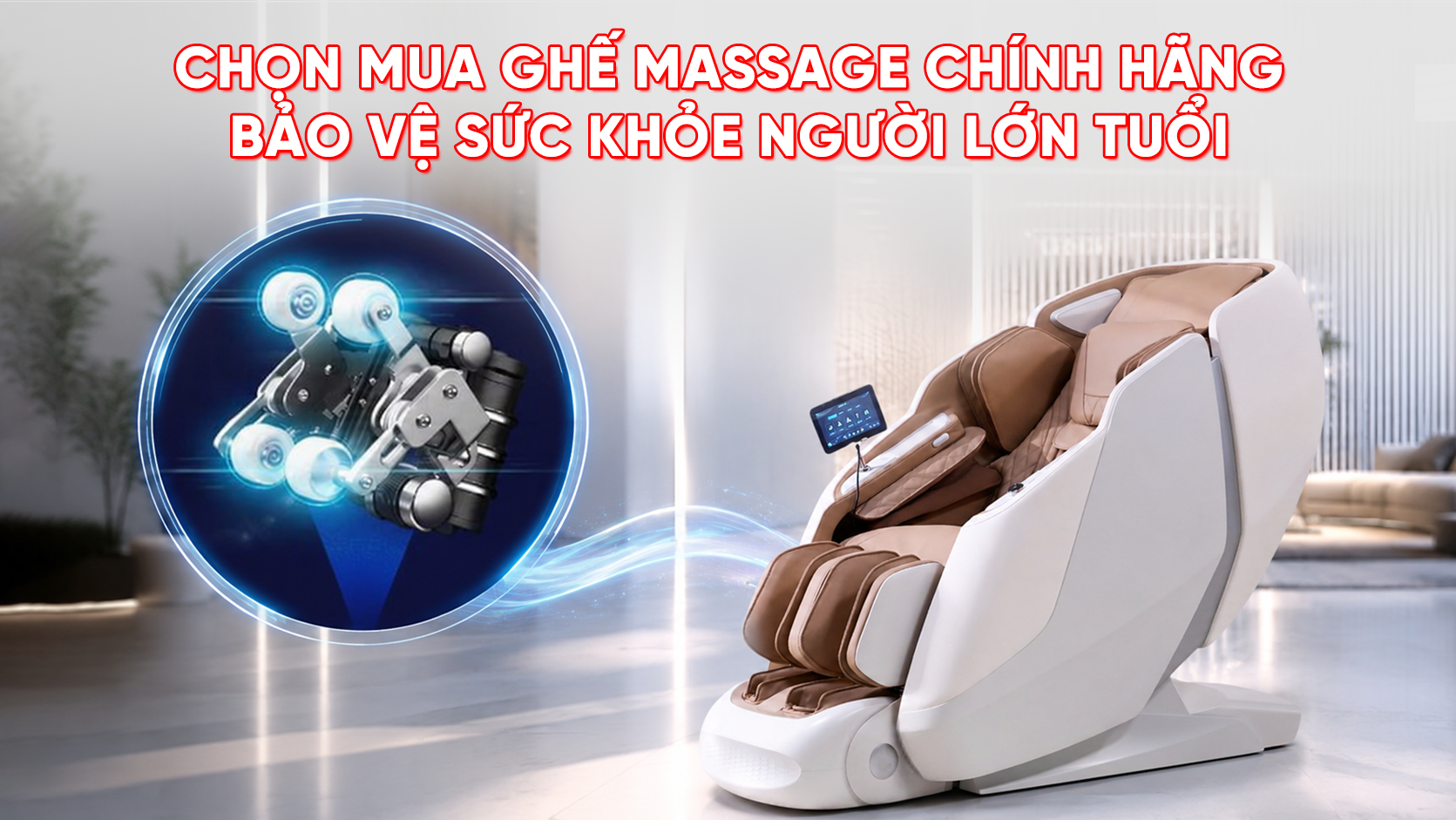 Chọn mua ghế massage chính hãng để bảo vệ sức khỏe người lớn tuổi