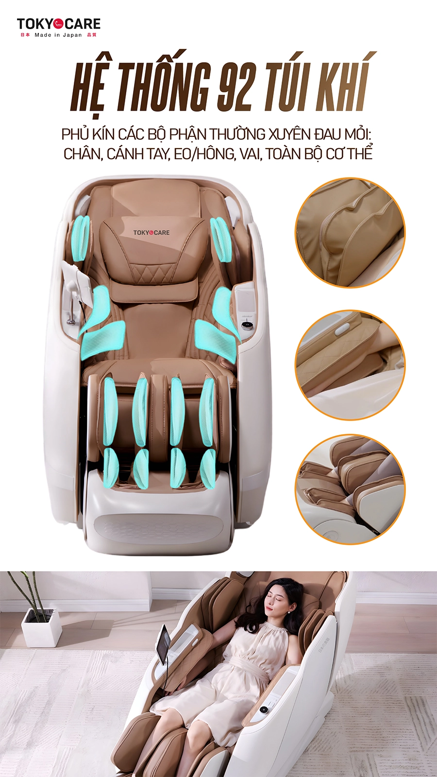 Ghế Massage Tokyo Care JC-6866  (Made in Japan)