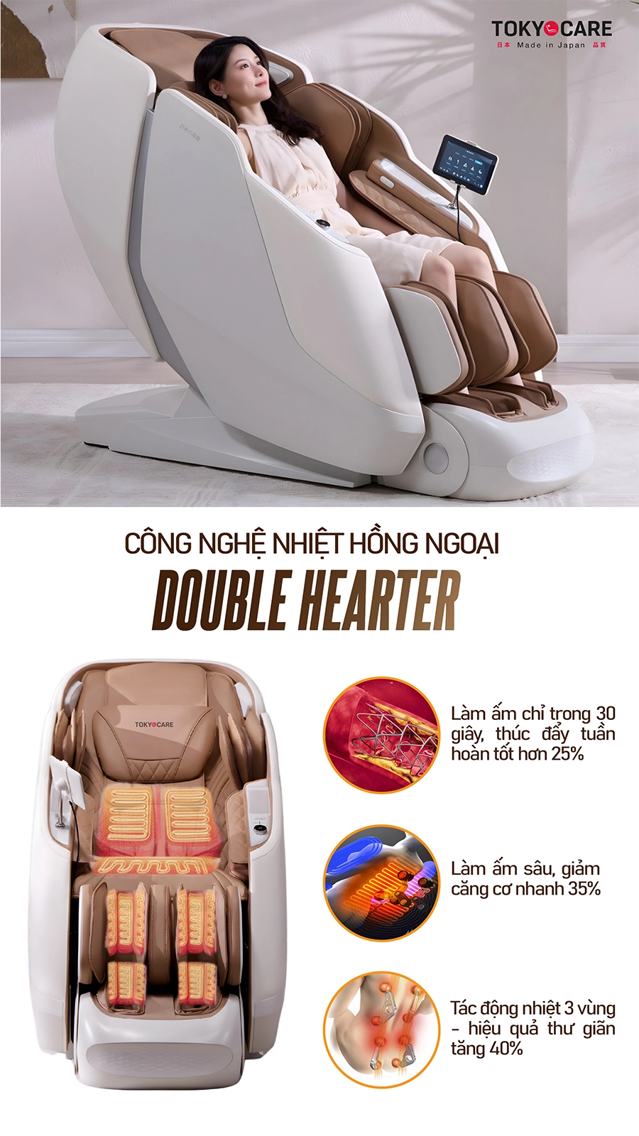 Ghế Massage Tokyo Care JC-6866  (Made in Japan)