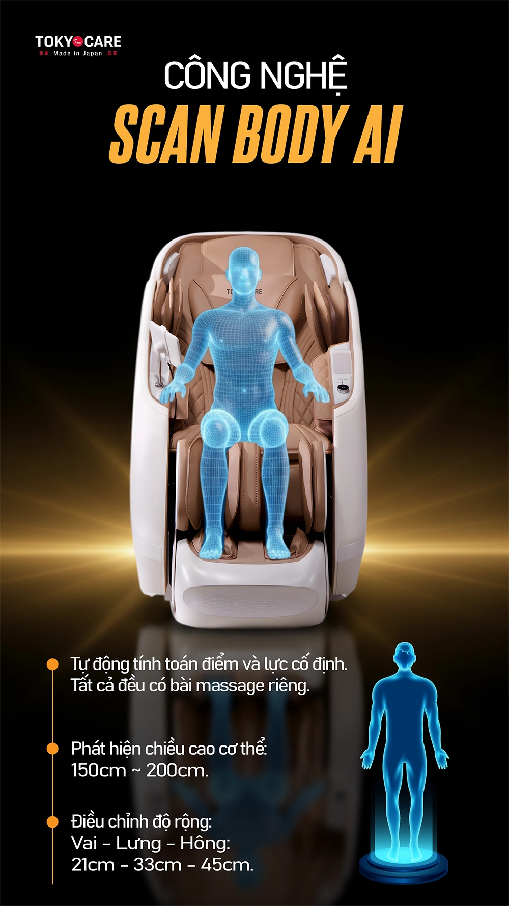Ghế Massage Tokyo Care JC-6866  (Made in Japan)
