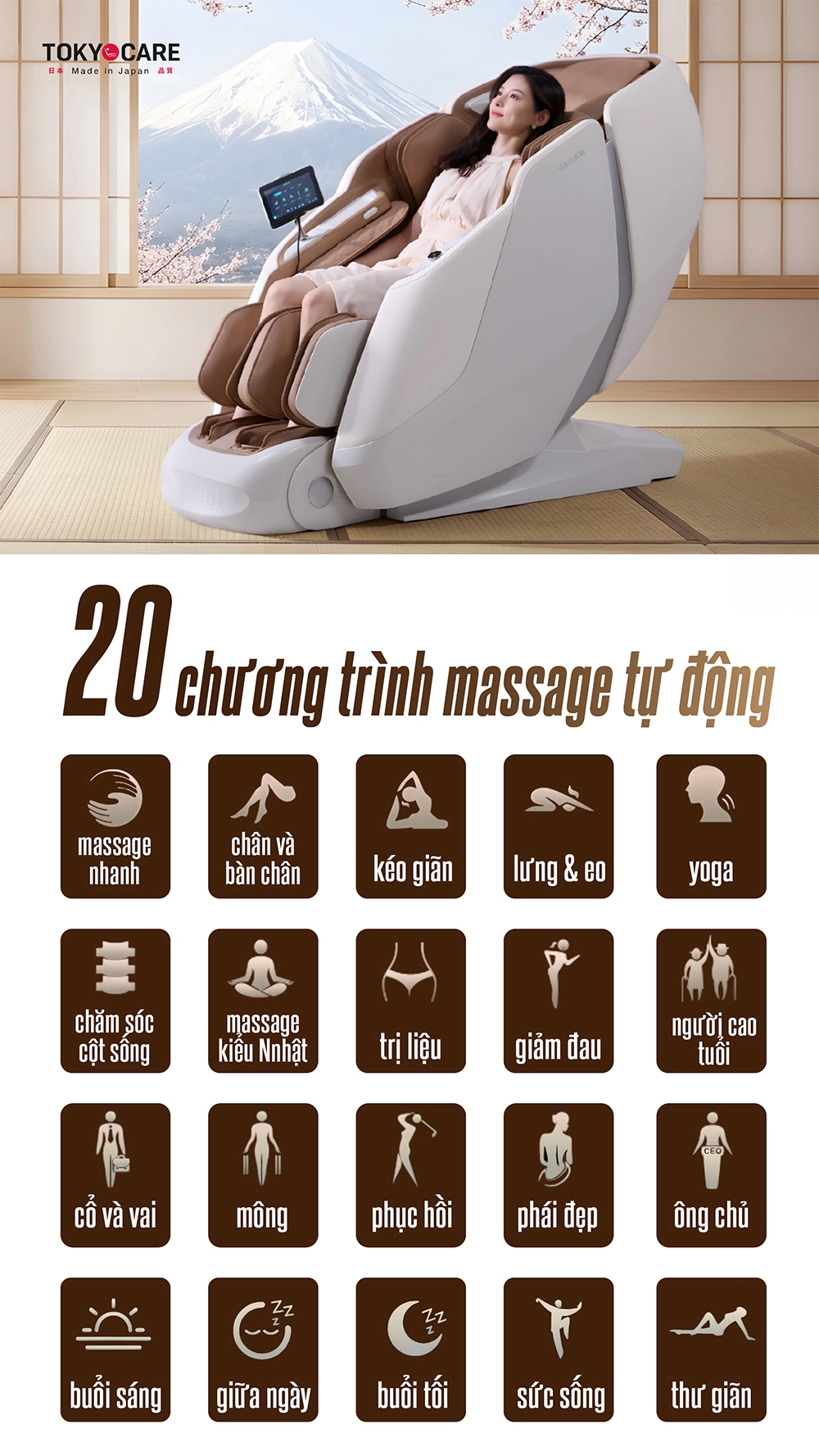 Ghế Massage Tokyo Care JC-6866  (Made in Japan)