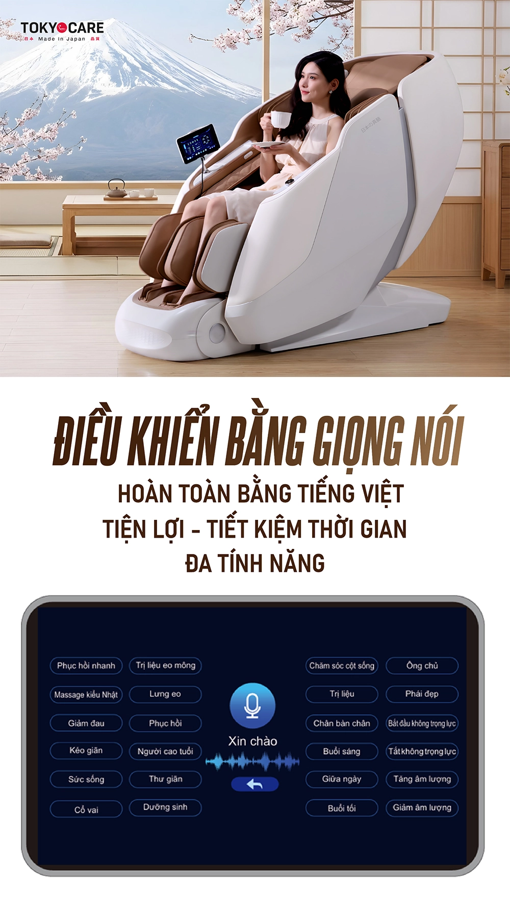 Ghế Massage Tokyo Care JC-6866  (Made in Japan)