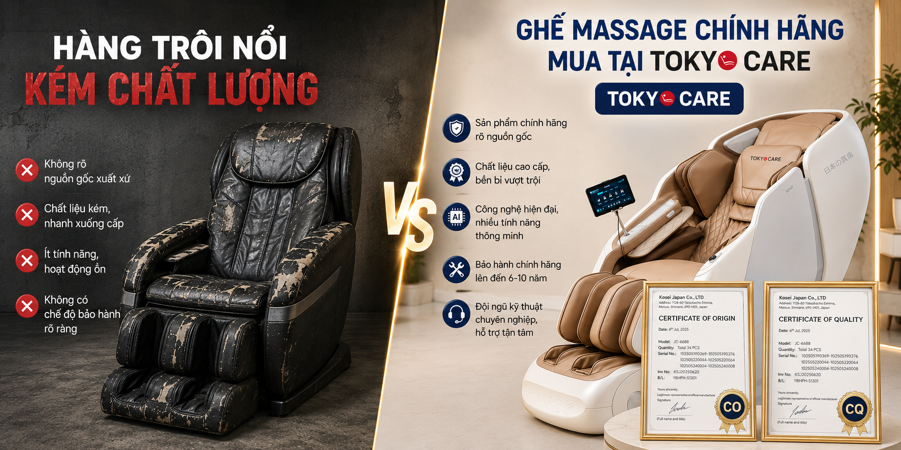 Nhận diện ghế massage chính hãng
